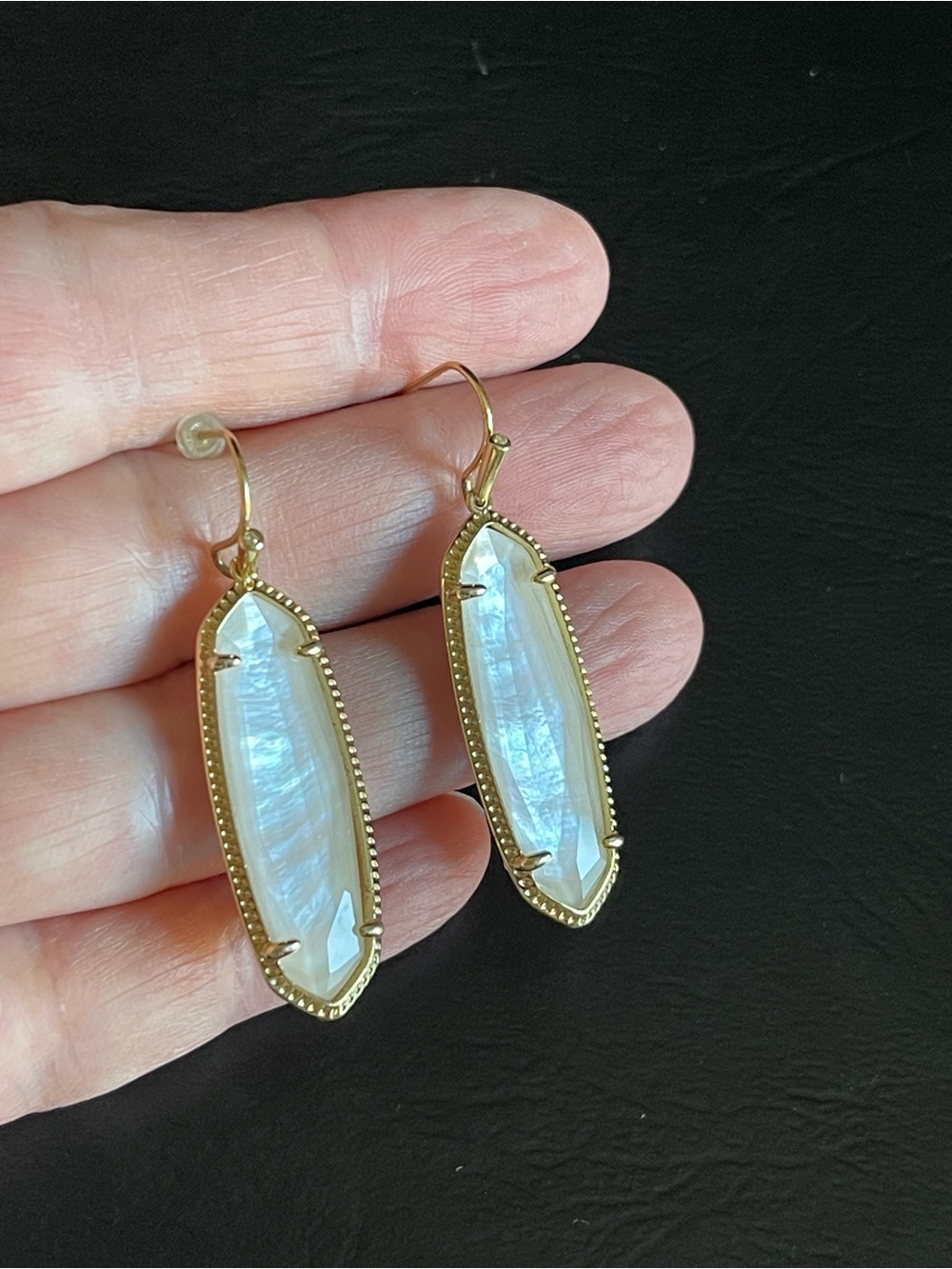 Kendra Scott Rayne Gold Drop Earrings with White Shell - Picture 8 of 8